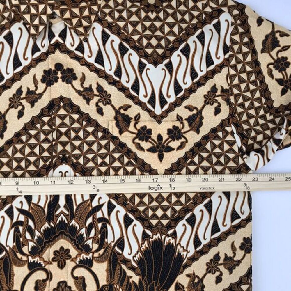 Indra Hadi Batik Halus Shirt Mens XL‎ Geometric Traditional Long Sleeve - Picture 12 of 14